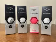 Callaway Superfast and Supersoft Golf Balls | 4 packs of 3 | Pink and White