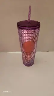 Unused Starbucks Purple Plastic 24oz Tumbler With Lid & Straw