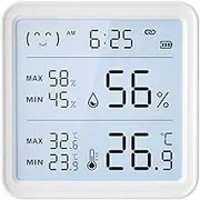 zolyet ligent BT Wirel Temperature and Humidi Sensor ligent Linkage Detector Wirel Temperature and Humidi Meter Sensor White