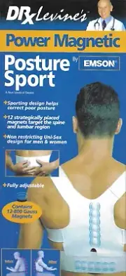 DrX Levine's Power Magnetic Posture Sport Size S-M Unisex Dr Levines White