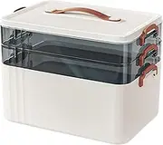 Medicine Storage Box | Multi-Tier Holder Medicine Organizer with Handle | Clear Safety Accessories, Large Capacity Supply Container for Camping, Traveling