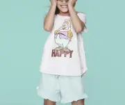 PETER ALEXANDER PJ SET DISNEY SNOW WHITE - HAPPY TOP & SHORTS JNR GIRLS SIZE 8