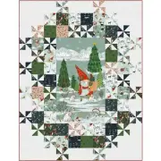 Quilt Kit - Grand Central Quilt - 60" X 78" Enchanted Forest Gnome Panel Quilt
