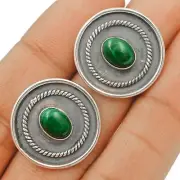 Natural Malachite 925 Solid Sterling Silver Earrings