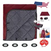 Water-Resistant Heavyweight Sherpa Blanket for Camping, Picnics & Sports Events