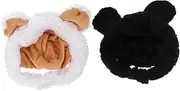 Levemolo 2pcs Creative Cat Hat Warm Head Cover for Pets Soft and Comfortable for Winter Wear Stylish Design Fit for Dogs and Cats