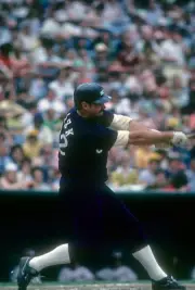Richie Zisk Chicago White Sox swings and watches the flight of his- Old Photo 5