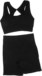 [CATIEBYE] Yoga Suit Shorts Gym Outfits for Women Yoga Outfits for Women Workout Outfits Work Out Clothes Gym for Women Exercise Clothes for Women Gym Clothes Black Nylon
