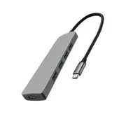 Usb Type-C To 4 Ports Usb3.0 Hub Extension Dock With Pd Charging(Titanium Empty Grey)