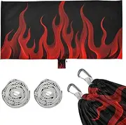 Black Fluorescent Cool Flame Red Hammocks for Camping with Tree Straps Indoor Hammock for Camping & Hiking Essential