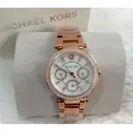 MICHAEL KORS MINI PARKER 珍珠貝母錶盤 玫瑰金色不鏽鋼錶帶 晶鑽 女士手錶 MK5616