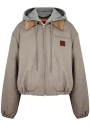 Meryll Rogge Hooded Cotton Bomber Jacket - Beige - S (UK8-10 / S) S (UK8-10 / S)