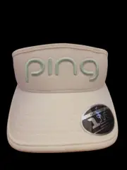 Ping Golf Tour Adjustable White Sun Visor Womens Hat 110 One Ten Flexfit Tech