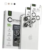 2 Pack Camera Lens Screen Protector iPhone 16Pro/16ProMax White Titanium