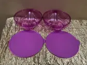 New Tupperware Set 2 Beautiful Color UNIQUE Acrylic Serve N Store Purple Bowls