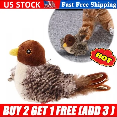 Lifelike Chirping Bird Cat Interactive Toys Sound Simulated Indoor Exercise Fun