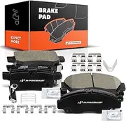 A-Premium Front & Rear Ceramic Disc Brake Pads Set Compatible with Select Honda and Acura Models - Accord 2008-2012, TSX 2009-2014, with Hardware, 8 Pcs
