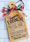 Decorative Wood Cutting Board - EggNog Recipe - Handmade - Leather Hanger