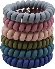 6Pcs Solid Color Wrist Keychains Coil Plastic Spiral Keys Rings Holder Stretchable Wristlet for Men Women Security ID Badge/248