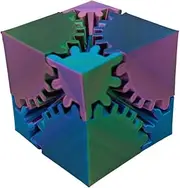 3D Printed Gear Cube Stress Relief Desktop Innovative Decorative Model Unique Deformation Gear Cube Portable Gear Square Block Sensory Fidget Toy for Kids Adults