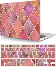 Case Compatible with MacBook Pro 14 inch 2021 2023 A2442 A2779 A2918 A2992 M1 M2 M3 with Touch ID and Liquid Retina Display, Plastic Laptop Hard Shell Protective Case & Keyboard Cover - Pink Purple