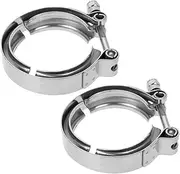 2pcs Pipes Clamp Clamps Motorcycle Exhaust Clamp Hanger Exhaust Bracket Universal Vehicle Exhaust Clamp Flange Clamp Silver Stainless Steel