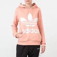 在飛比找蝦皮購物優惠-adidas 橘粉色 長袖帽T女 36碼