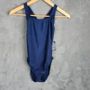 NWT Speedo Womens Pro LT One-Piece Swim Suit Size 8/34 Navy Pool Beach Sports