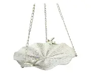 Metal 56cm Hanging Lilly Bird Seed Feeder Outdoor Patio Garden Home Decor White