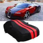 For Bugatti Veyron Chiron Strip Full Car Cover Satin Stretch Dust Proof Indoor