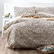 Park Avenue Egyptian Cotton Flannelette Quilt Cover Bedding Set Snow Leopard