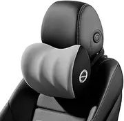 LIQUN Comfortable Car Neck Support Pillow, Memory Foam Car Neck Pillow, Car Neck Pillow for Neck Pain Relief, Adjustable Strap and Breathable Removable Cover, (Grey)