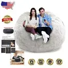 Whimsical 5ft White Bean Bag Chair Cover - Ideal for Families and Playrooms