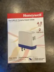 Honeywell UC540 4.2 Amp Dual USB AC Charging Adapter (Blue)