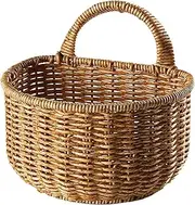 Hangings Storage Baskets - Wicker Wall Mounted Hangings Basket Storage Small Basket Organizer with Handle Home Crafts Decoration for Plants, Toys, Towels/a