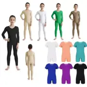Kid Girls Gymnastics Ballet Leotard Jumpsuits Sports Unitard Dancewear Costume