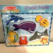 New Sealed MELISSA & DOUG Chunky Puzzle Sea Creatures Ages 2+