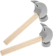 HAMPPLIES 2Pcs Wooden Hammer Safe Materials for Mallet Hammer for Interactive Play Portable Construction Tools for Developing Fine Motor Skills and Social Skills