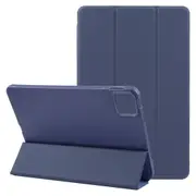 For iPad Pro 13-inch (M4) Case, Tri Foldable PU Leather Flip Cover,Dark Blue
