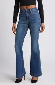 Good American Good Legs Flare Jeans in Blue004 at Nordstrom, Size 2
