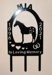 Appaloosa HORSE Memorial Cemetery Grave Marker Yard Stake Metal Art Personalized