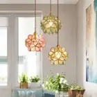 Tiffany Floral Ceiling Light Stained Glass Lamp Flower Art Deco Pendant Light
