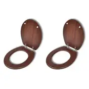 Toilet Seats with Hard Close Lids 2 pcs MDF Brown