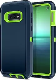 I-HONVA for Galaxy S10E Case Shockproof Dust/Drop Proof 3-Layer Full Body Protection [Without Screen Protector] Rugged Heavy Duty Durable Cover Case for Samsung Galaxy S10E,Navy Blue/Green, BT0018-14