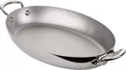 Mauviel M'Cook 5-Ply Polished Stainless Steel Oval Pan 13.8-in, Made In France