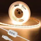 USB COB LED Strip Lights 4.92ft/1.5m5V 480LEDs 1200lm Dimmable COB LED Light ...