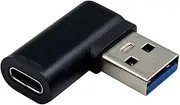 Duttek USB to USB C Adapter, USB 3.0 to USB Type C Adapter, Right Angled 90 Degree USB 3.0 Male to USB C Female Adapter Compatible with iPhone 11/Airpods iPad/Samsung Note 10/Google Pixel/Laptops
