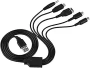 Wisoqu 5 in 1 USB Charger Cable for New 3DS/3DS(XL/LL), 2DS, DSi(XL/LL), GBA SP, Wii U, 1000/2000/3000, Multifunctional USB Charging Cord 3.93ft