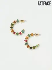 FatFace Multi Semi Precious Stone Hoop Earrings (AD6903) | $29