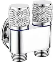 Faucet Angle Valve, Angle Valve Wall Mount Toilet Washing Machine Tap One in Two Out Water Cleaning Faucet Bathroom Toilet Accessories for Home(OneColor)